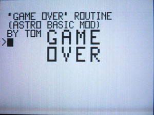 'Game Over' Routine